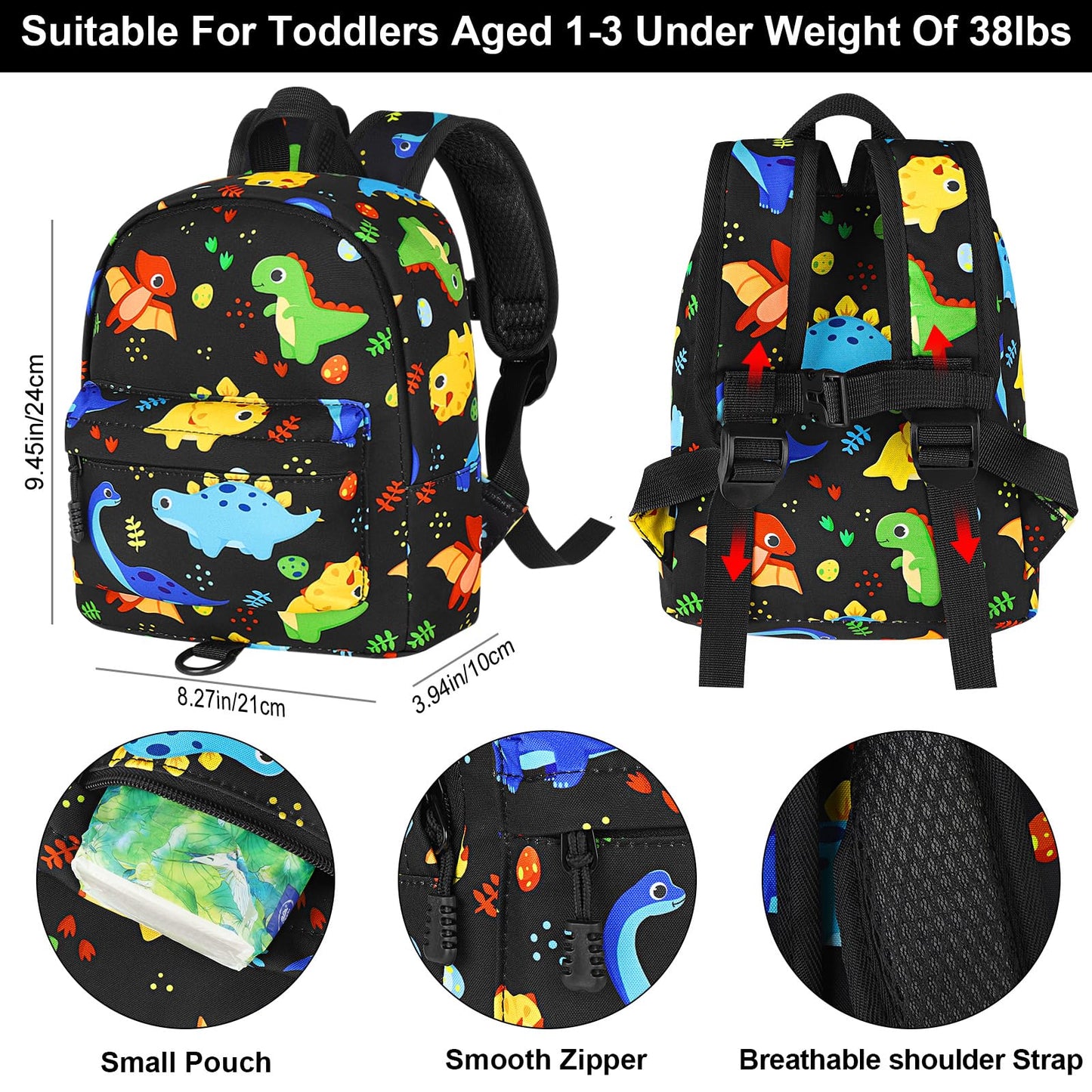 Accmor Toddler Backpack Leash, Cute Kids Backpack With Anti Lost Wrist Link, Mini Child Backpack Leash Baby Walking Harness For