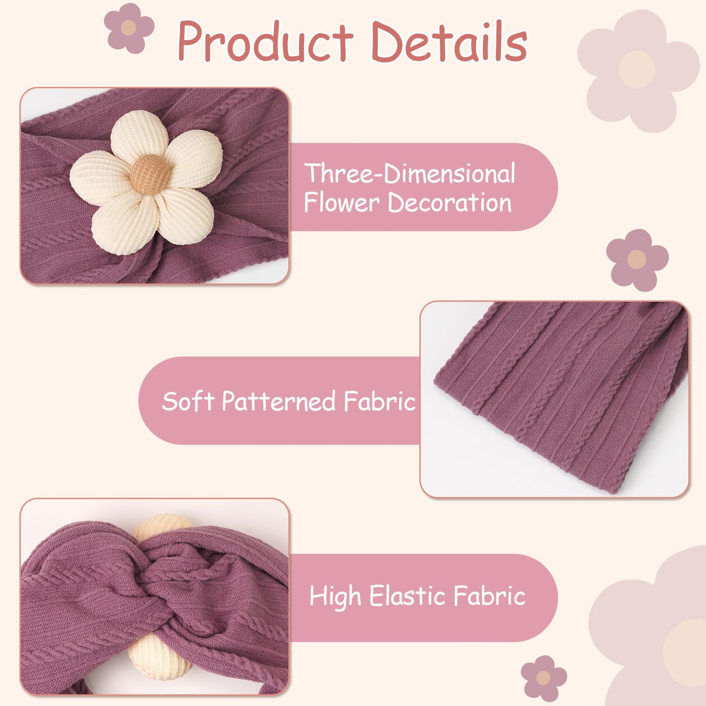 C  Llot Baby Flower Headbands Baby Girls Nylon Headbands Baby Essentials Stretchy Hairbands Handmade Hair Accessories For Newbor