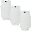 Little Pipers Baby Soft Natural Cotton White Undershirts Bodysuits (White Sleeveless (3Pk), 12-18 Months)