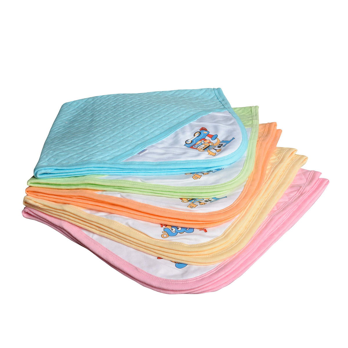 CATCUB Ultra Soft Cotton Baby Hooded Towel Combo  Pack of 5 (BlueIIGreenIIOrangeIIPinkIICream)