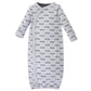 Touched By Nature Baby Girls Organic Cotton Kimono Nightgown, Mr. Moon, 0-6 Months Us
