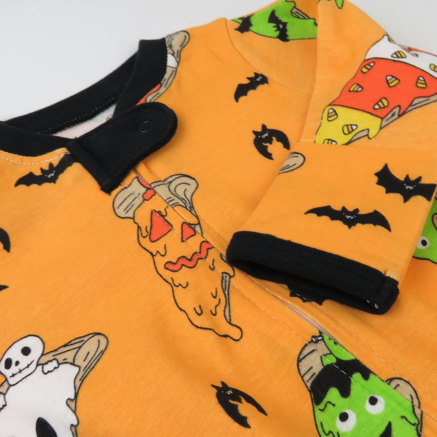 Honestbaby Baby Celebration Sleep & Play Footed One-Piece Pajama Sleeper 100% Organic Cotton, Ooey Gooey Pizza, Newborn
