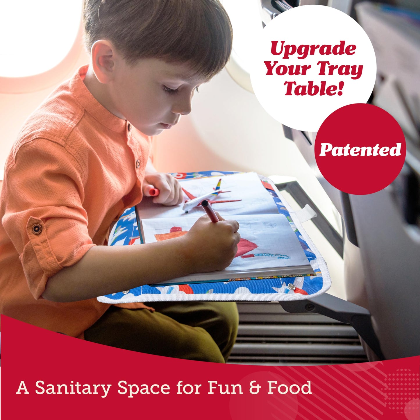Lusso Gear Tray Table Cover - Airplane Travel Tray Table Cover For Kids & Adults - Travel Tray For Kids On Plane Or Train - Airp