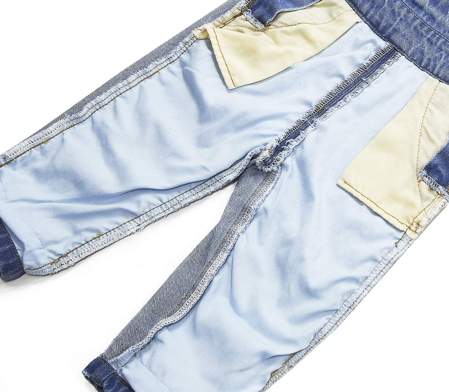 Kidscool Space Baby & Little Girls Big Bib Pocket Ripped Letter Ruffled Jeans Overalls,Blue,18-24 Months