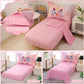 Toddler Bedding Set For Girls 4 Piece Pink Cartoon Unicorn Toddler Comforter Set For Baby Kids Crib Toddler Bed Sheet Set Bed-In