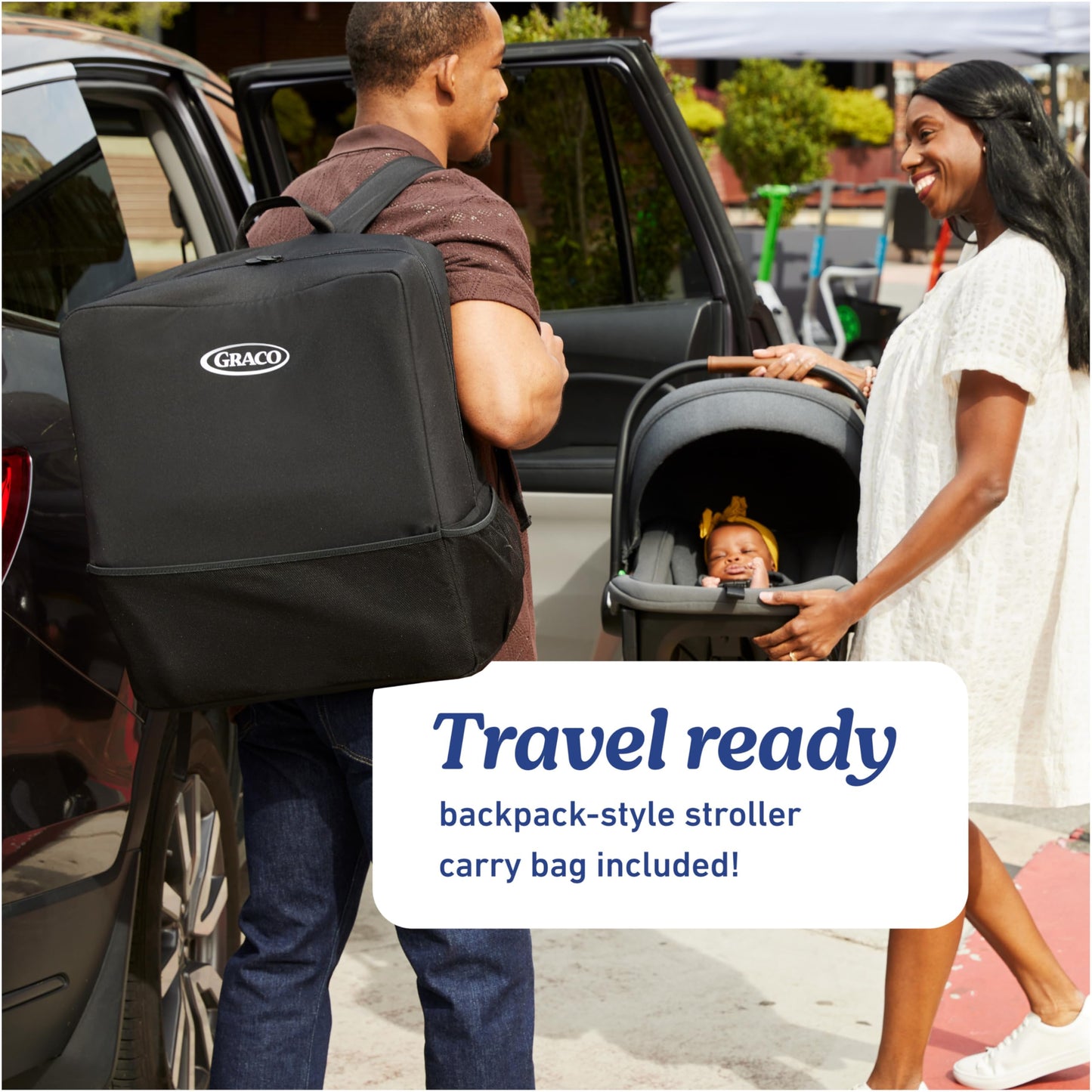 Graco On The Go Max Frame Stroller, Accepts All Graco Infant Car Seats, Backpack Style Lightweight Travel Stroller Frame