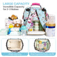 Litbear Diaper Bag Backpack, Large Capacity Multifunction Nappy Bags, Waterproof Baby Bag Floral Insulated Sturdy Travel Materni