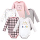Hudson Baby Unisex Baby Cotton Long-Sleeve Bodysuits, Girl Baby Bear, 12-18 Months