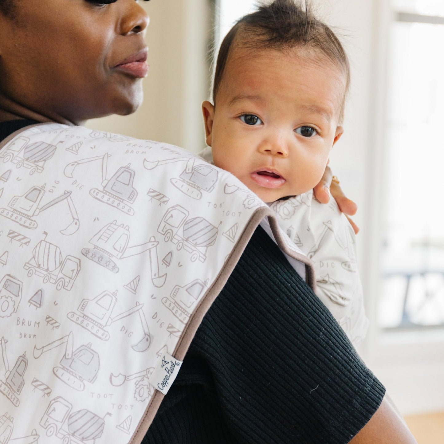 Baby Burp Cloth Large 21''X10'' Size Premium Absorbent Triple Layer 3-Pack Gift Set 'Gage' By Copper Pearl