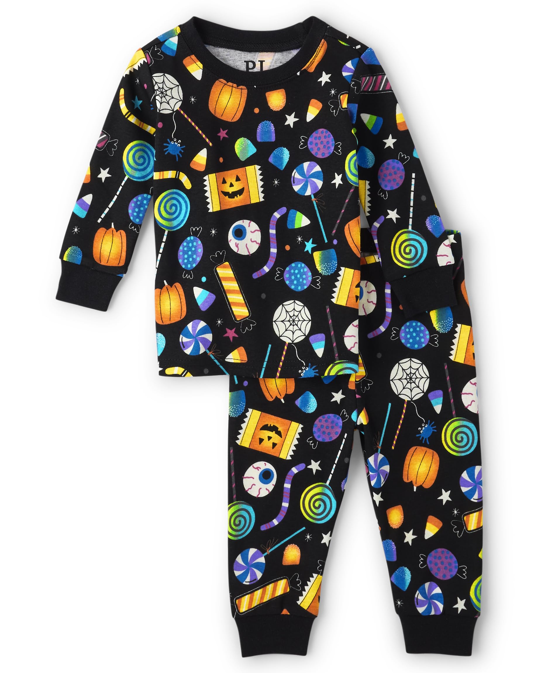 The Children'S Place,Unisex Baby,And Kids, Sibling Matching, Holiday Pajama Sets, Cotton,Allover Halloween Candy,9 Months
