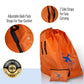 Car Seat Travel Bag And Carrier For Gate Check With Travel Pouch - Bright Orange With Blue Letters For Airport, Airplane Gate Ch