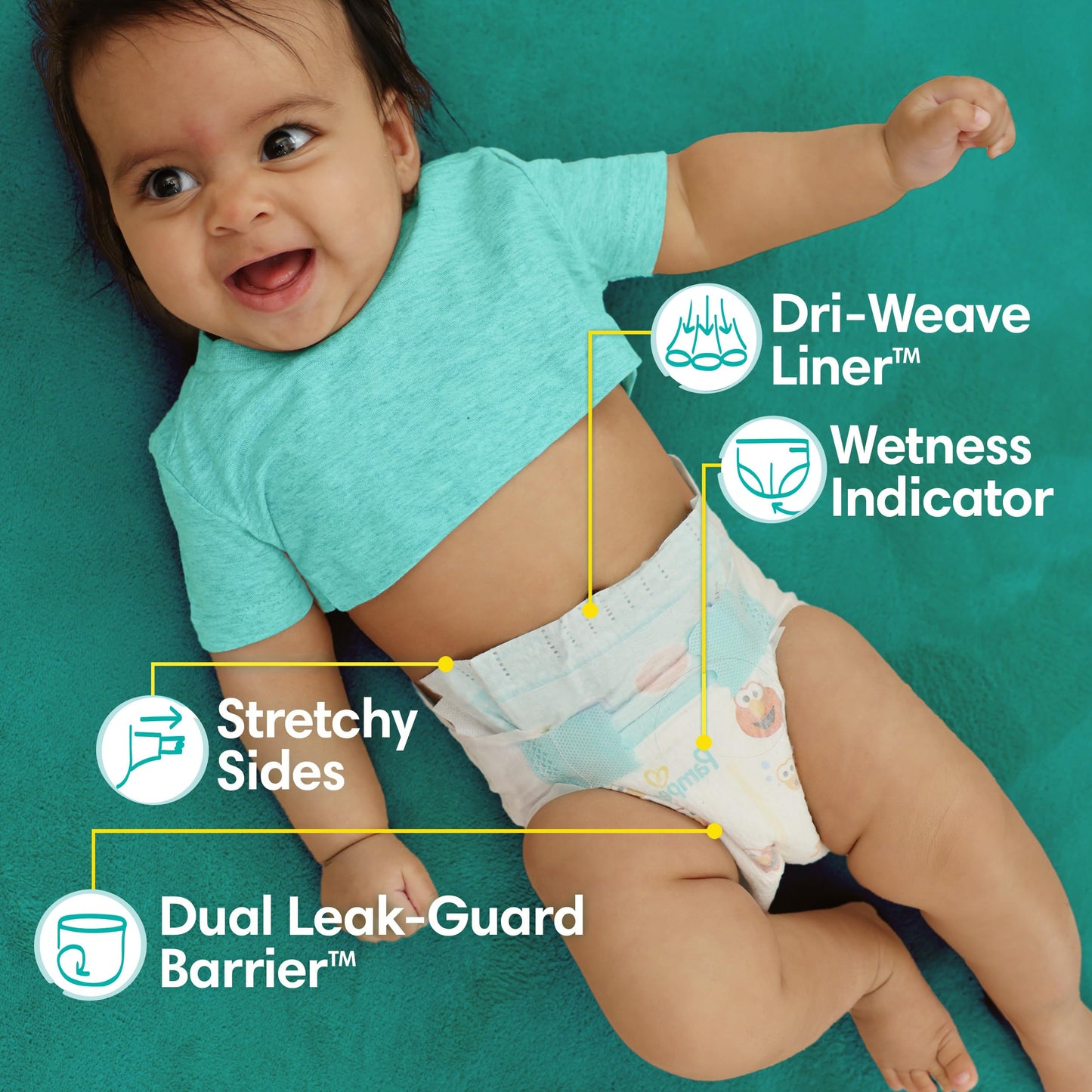 Pampers Diapers - Baby Dry - Size 7, 88 Count, Absorbent Disposable Infant Diaper (Packaging May Vary)