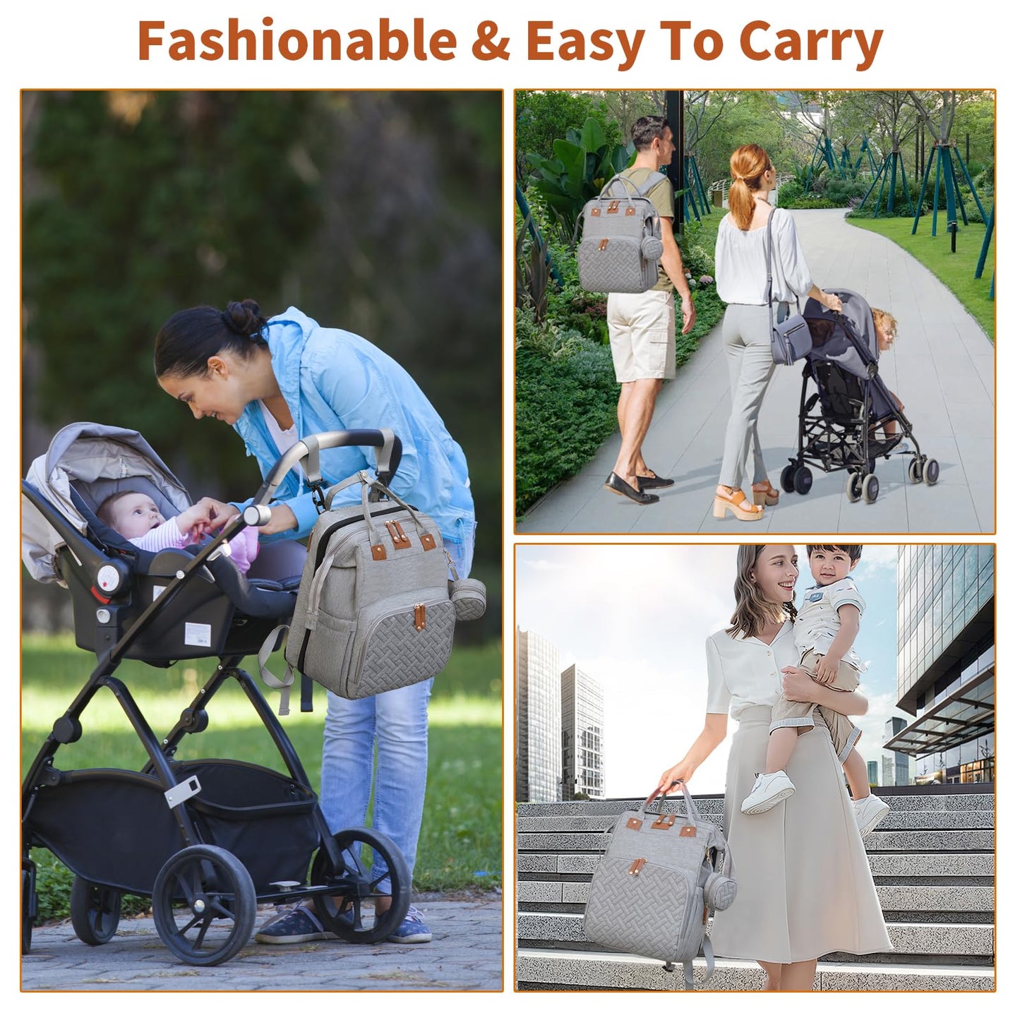 Lhdymxyn Baby Diaper Bags With Changing Station, Multifunctional Diaper Bag Backpack For Moms Dads With Usb Charging Port, Water