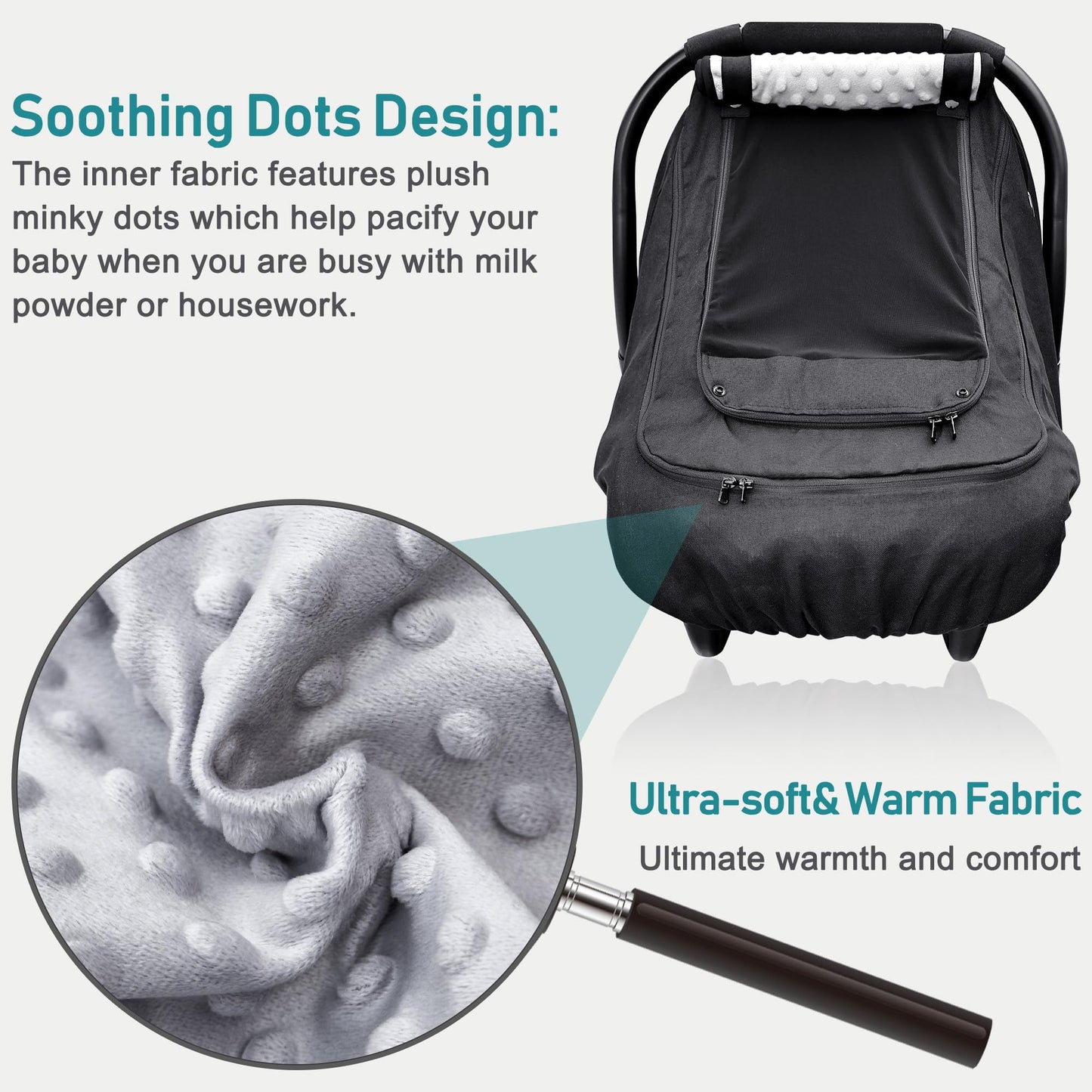 Waterproof Baby Car Seat Cover?Yvmvdv Patented Cold Weather Carseat Cover For Babies,Infant Car Seat Cover Canopy For Boy Girls,