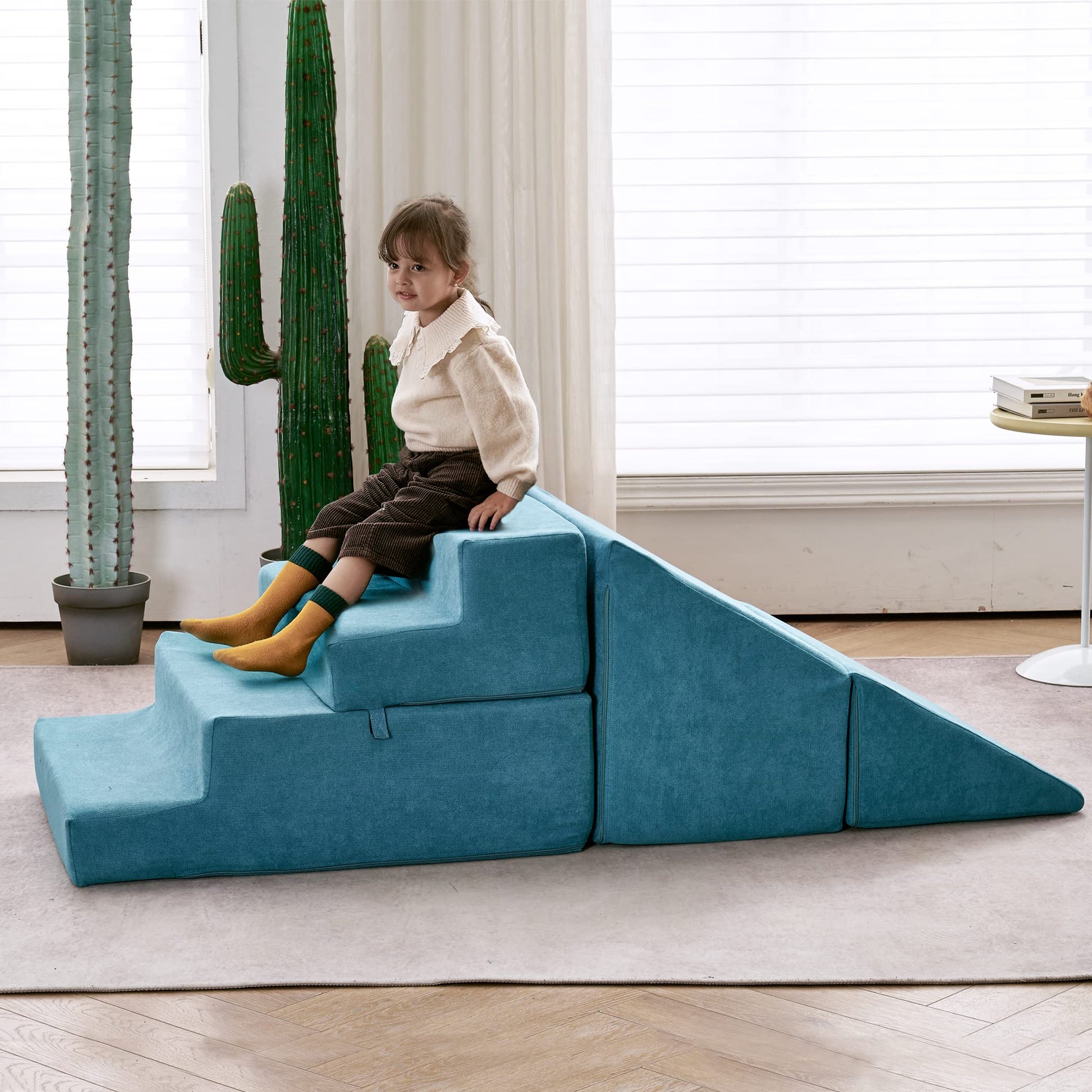 Jela Toddlers Climbing Toys Indoor, Toddler Climbing Toys Indoor Playset, Safe Soft Foam Climbing Blocks With Slide Stairs, Clim
