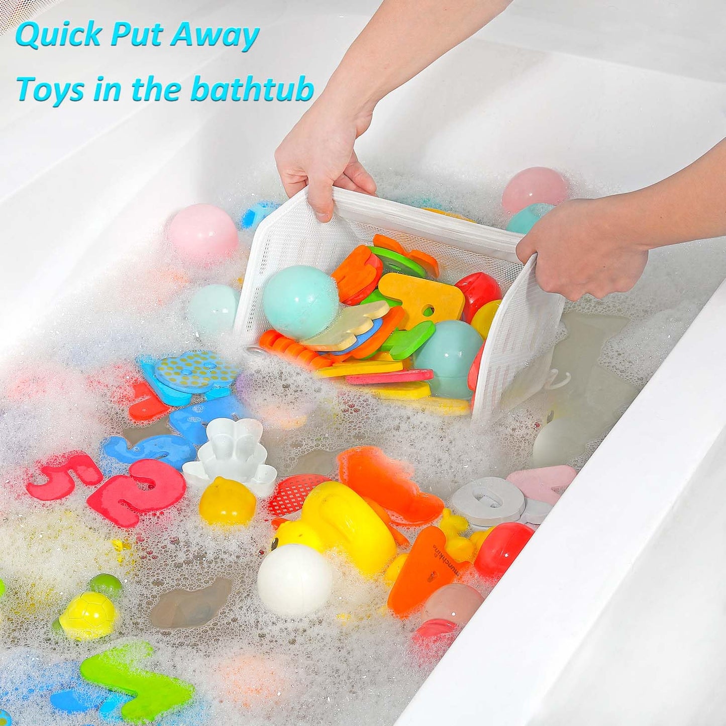 Ligereza bath toy holder 3 Piece Set, Free Arrangement bath toy organizer, Multi-functional bathtub toy holder, Quickly Fish Out