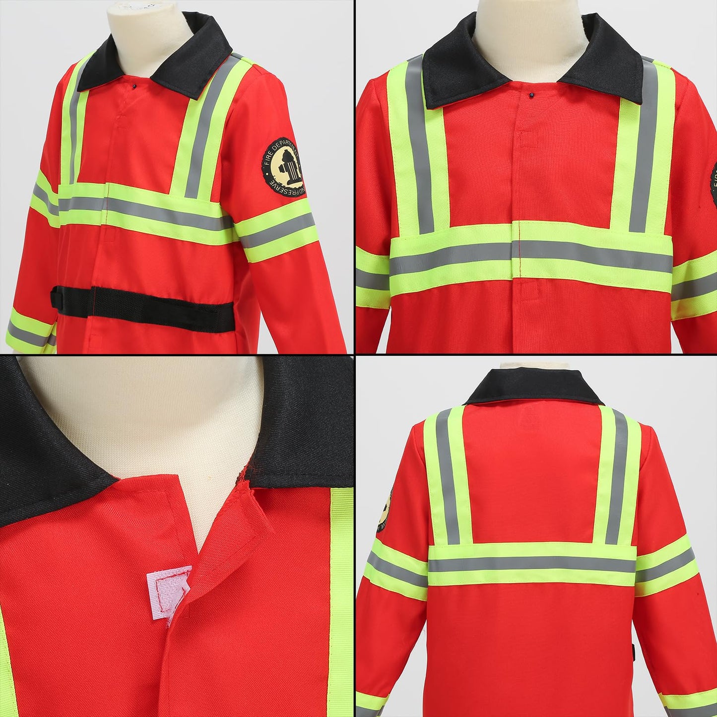 Hapnbcele Firefighter Costume For Kids Fire Fighter Costume Dress Up Set With Hat Jacket Pants Badge Belt Axe Fire Extinguisher