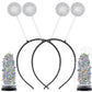 Funcredible Silver Alien Headbands And Glitter - Martian Alien Antenna Headbands - Sparkly Alien Costume Accessories - Alien Hal