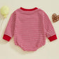 Visgogo Valentine'S Day Baby Sweatshirt Romper Striped Heart/Clover Waffle St.Patrick Day Long Sleeve Irish Onesie Jumpsuits (Re