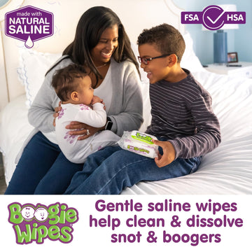 Baby Wipes By Boogie, Saline Wet Wipes For Nose, Face, Hand & Body, Fsa/Hsa Eligible, Made With Vitamin E, Aloe, Chamomile And N