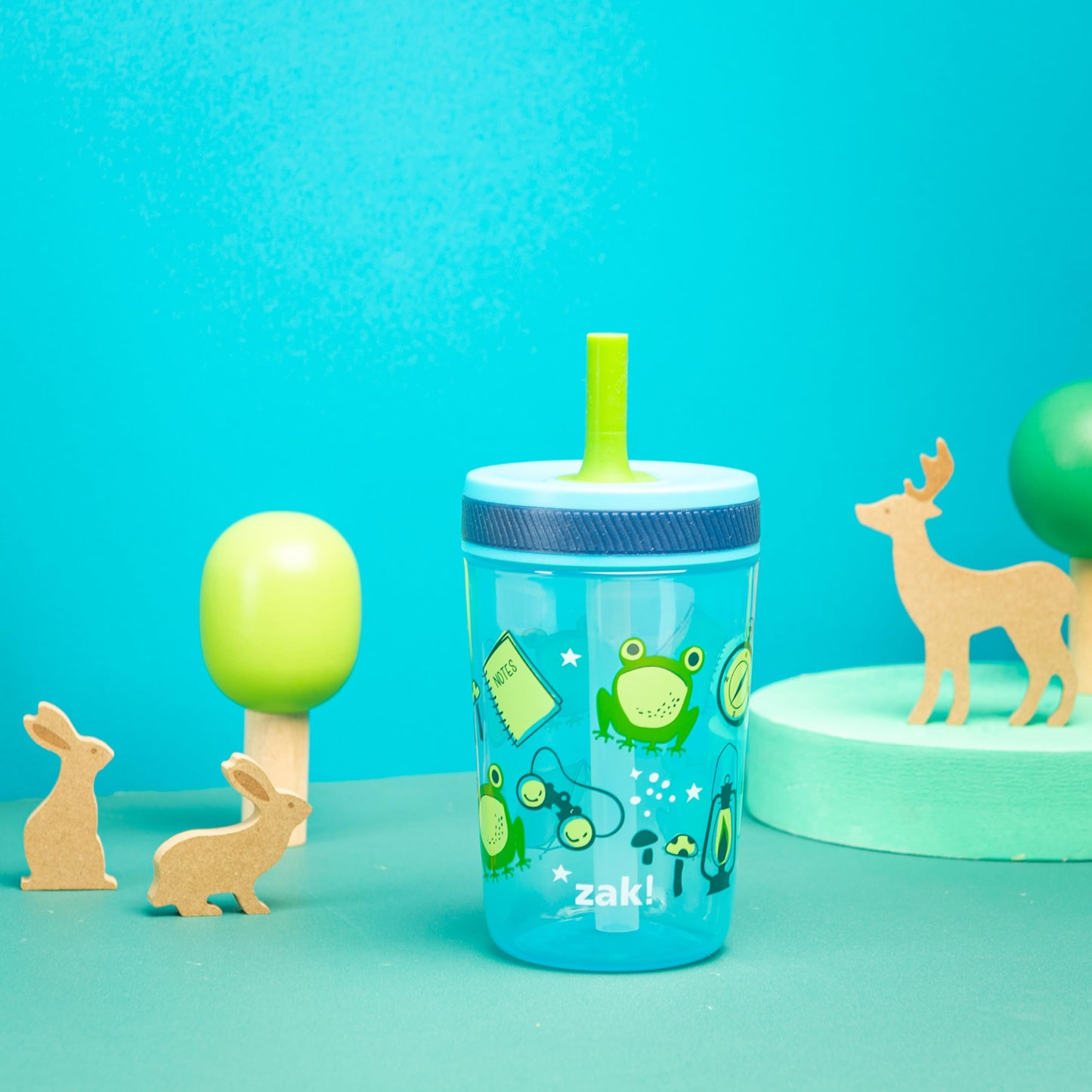 Zak Designs Kelso 15 Oz Tumbler 2Pc Set, (Campout) Non-Bpa Leak-Proof Screw-On Lid With Straw Made Of Durable Plastic And Silico