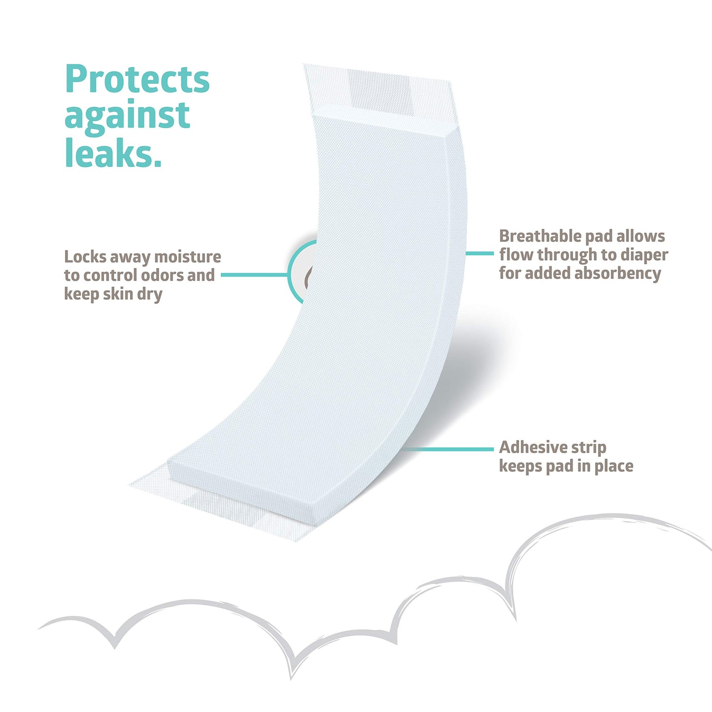 Medline Booster Pads With Adhesive, 192 Count, Baby Diaper Doubler For Overnight Use To Help Eliminate Leaks