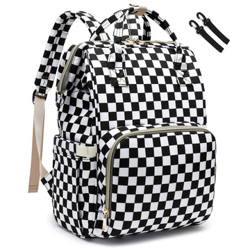 Yusudan Diaper Bag Backpack for Baby Boys Girls, Waterproof Large Nappy Bags for Mom & Dad (Checkered)