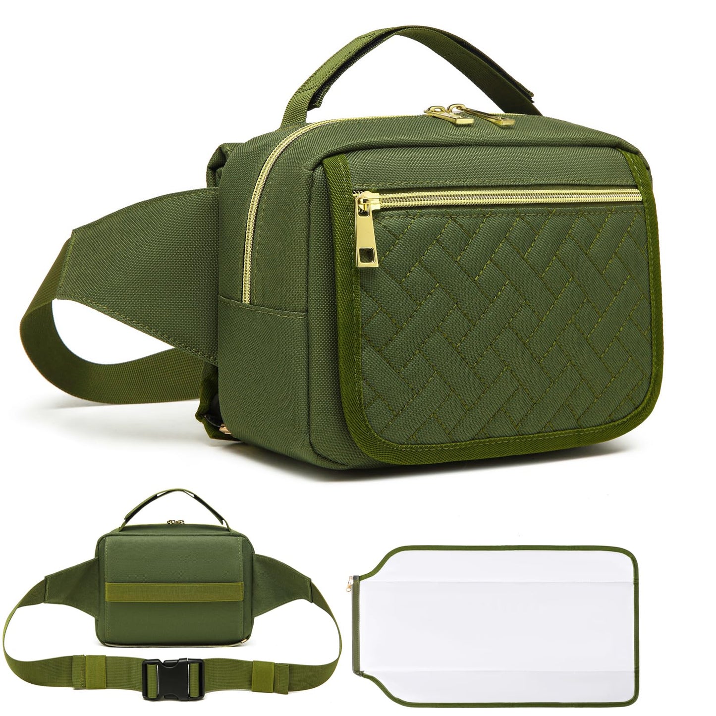 Fwkekye Small Diaper Bag With Portable Changing Pad,Crossbody Diaper Bag Pack With Wipes Pocket,Mini Diaper Bag Fanny Pack For B