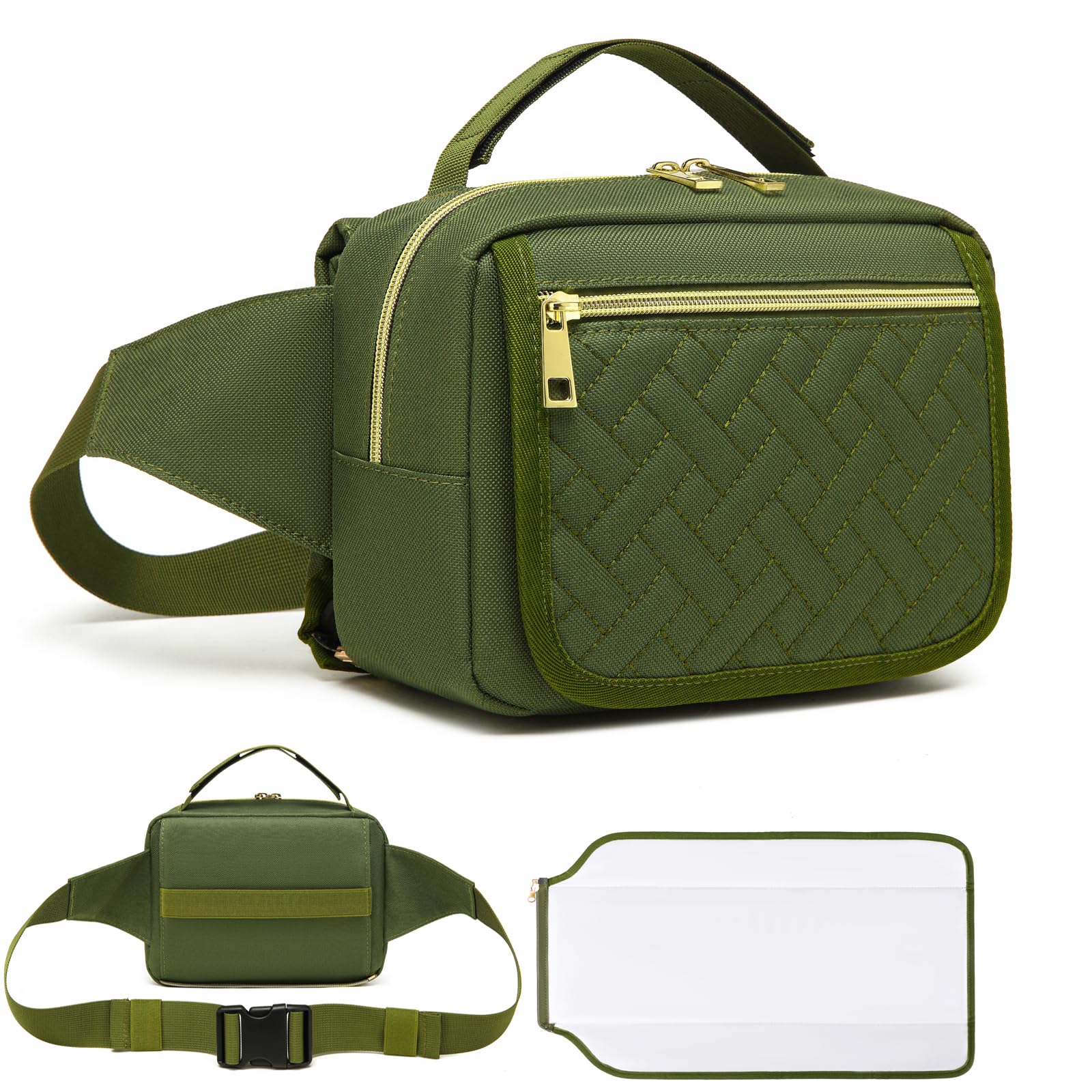 Fwkekye Small Diaper Bag With Portable Changing Pad,Crossbody Diaper Bag Pack With Wipes Pocket,Mini Diaper Bag Fanny Pack For B