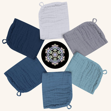Baby Washcloths -100% Cotton Muslin Soft Baby Bath Wash Cloths And Absorbent Baby Wipes For Newborns Kids Girls And Boys - 12 Pa