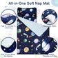 Toddler Nap Mat With Removable Pillow & Soft Dot Minky Blanket, Pea Pod Kids Nap Mats Rockets Space Rolled Slumber Bags For Boys