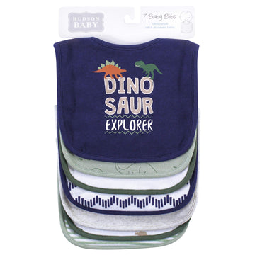 Hudson Baby Unisex Baby Cotton Bibs, Dinosaur Explorer, One Size