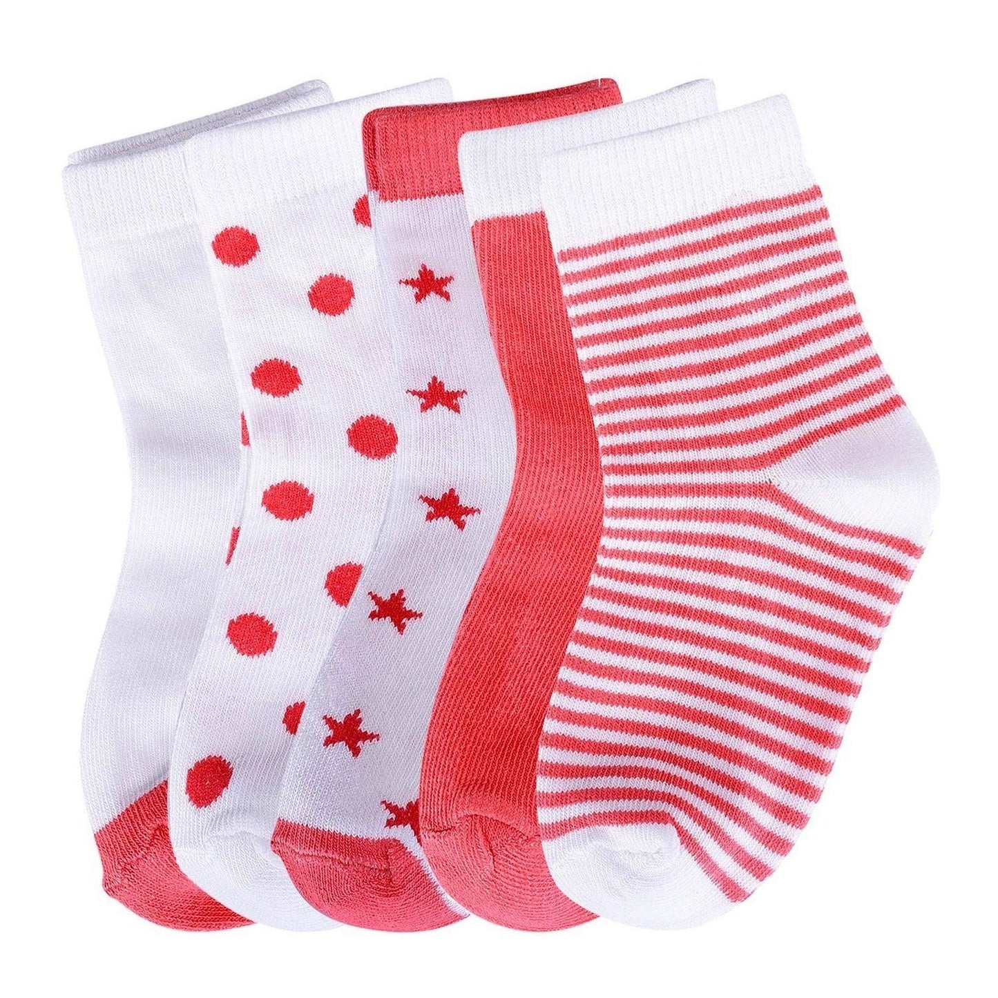 Footprints Organic Cotton Baby Socks | 612 Months | Pack Of 5 Pairs | Pink