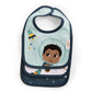 Little Muffincakes Baby Bibs 3 Pack Cotton Blend Hook-And-Loop Closure - Astronaut And Rocketships (Ashton) Newborn & Up, Blue,