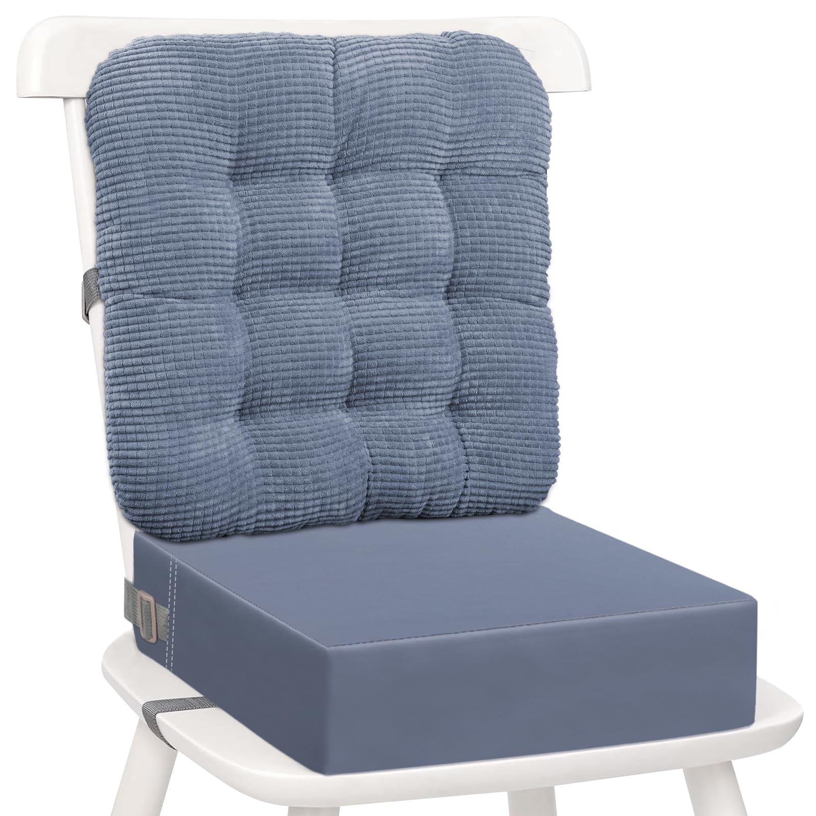 Booster Seat For Kitchen Chair - 2Pcs Toddler Booster Seat For Dining Table Adjustable Safety Belts & Non-Slip Bottom, Pu Waterp