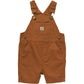 Carhartt Unisex Baby Loose Fit Overall Shorts Canvas Shortalls, Carhartt Brown, 2 Toddler