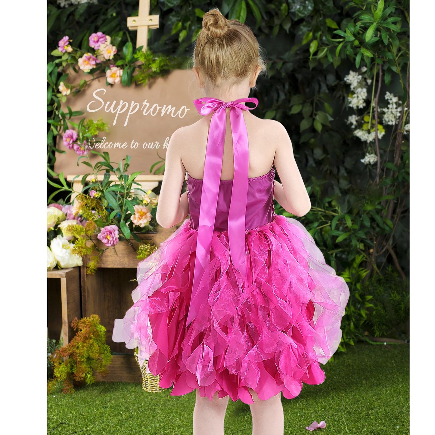 Suppromo Hot Pink Tutu Dress For Girls Princess Party Dress For Baby Girls Sparkly Tulle Sequin Fairy Dresses For Kids Girls Hal