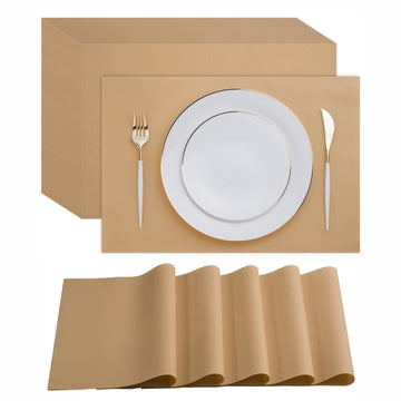 Disposable Wood Paper Placemats For Dining Table - 100-Pack 18' X 12' Cloth-Like Rectangle Paper Placemats For Baby, Kids, Par