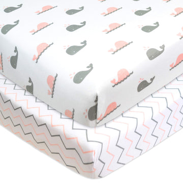 American Baby Company 2 Pack Fitted Pack N Play Playard Sheet 27 x 39, Soft Breathable Neutral 100% Cotton Jersey Pack and Play 