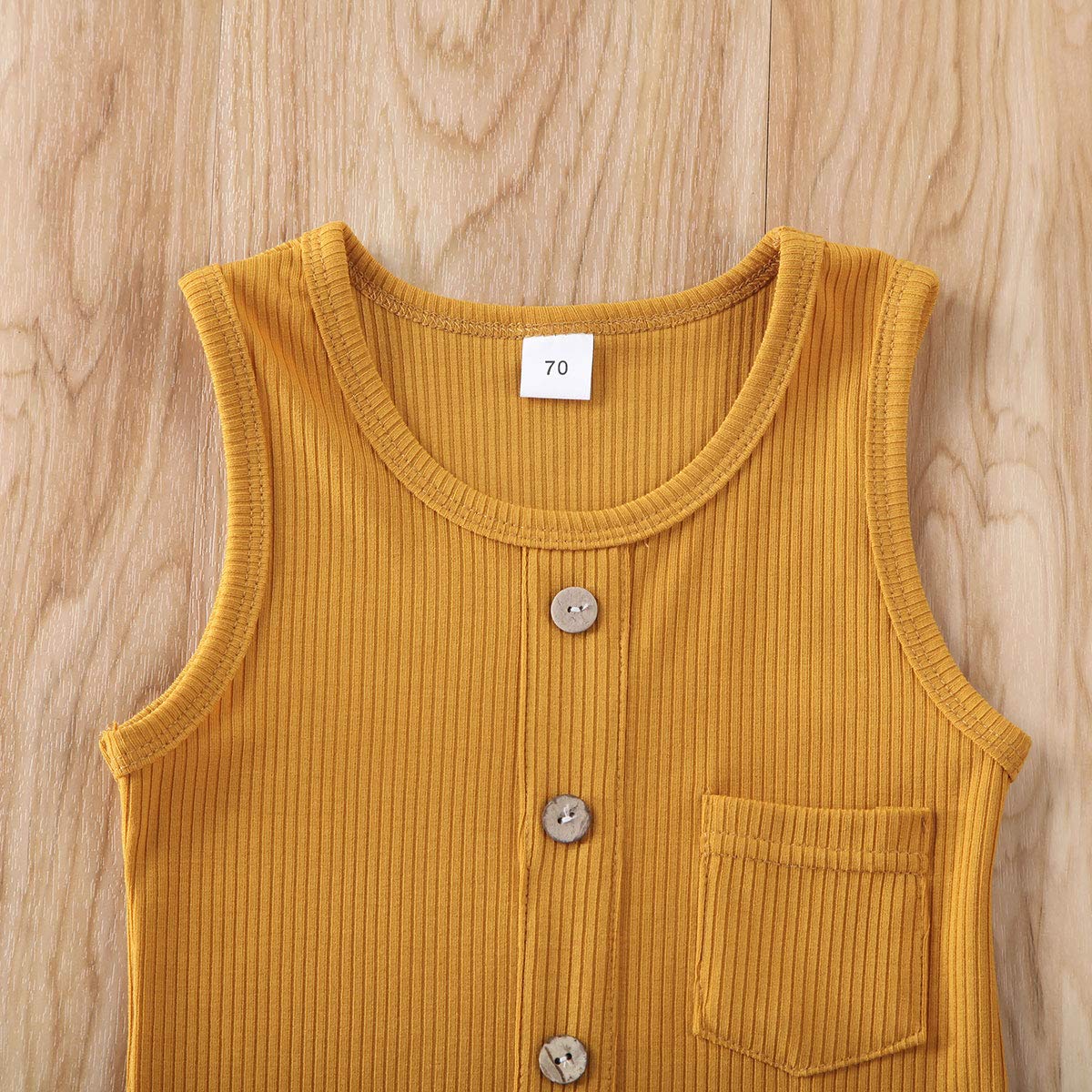 Iddolaka Newborn Summer Baby Boy Girl Romper Bodysuit Jumpsuit Playsuit One Piece Outfit Clothes (Yellow, 18-24 Months)