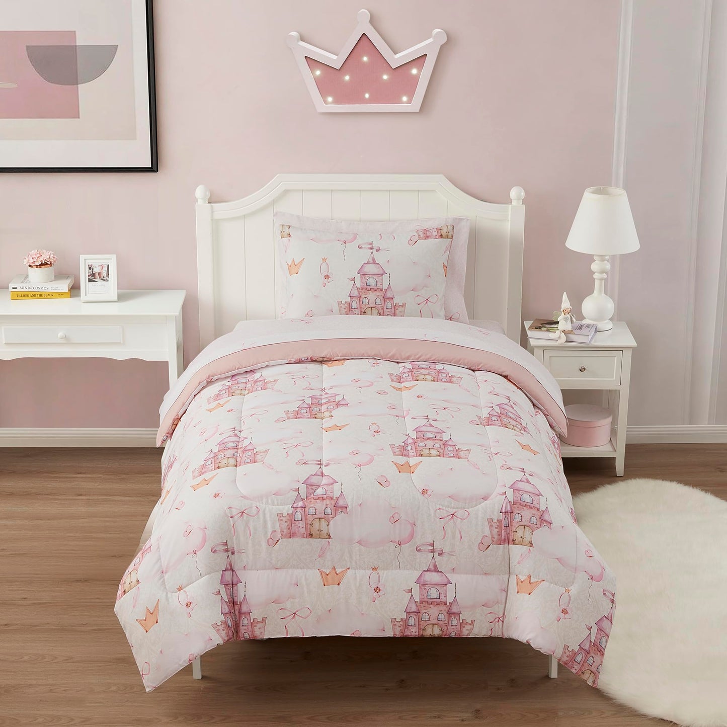 Kids Bedding Set Bed In A Bag For Boys And Girls Toddlers Printed Sheet Set And Comforter, Twin, Fairytale Princess