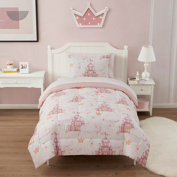 Kids Bedding Set Bed In A Bag For Boys And Girls Toddlers Printed Sheet Set And Comforter, Twin, Fairytale Princess