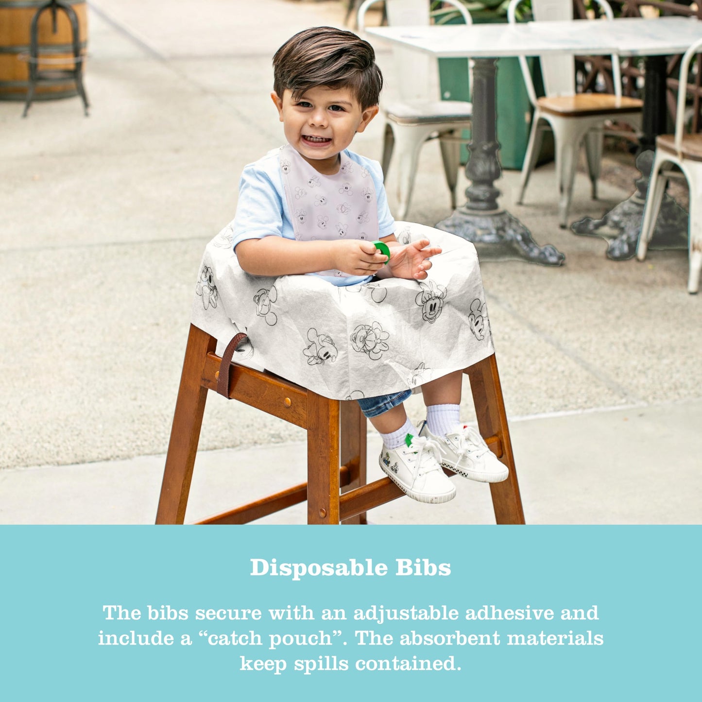 J.L. Childress Disney Baby Dining-Out Bundles - 3 Restaurant Bundles For Toddlers - Each Bundle Includes 1 Disposable Bib, 1 Dis