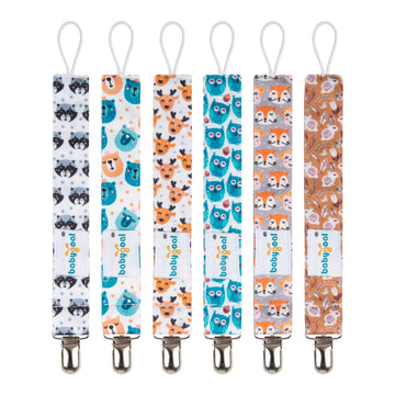 Babygoal Animal Pacifier Clips, 6 Pack Pacifier Holder For Boys And Girls Fits Most Pacifier Styles &Teething Toys And Pacifier