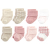 Hudson Baby Unisex Baby Cotton Rich Newborn And Terry Socks, Mauve Taupe, 6-12 Months