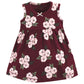 Hudson Baby Baby Girls Cotton Dress And Cardigan Set, Burgundy Floral, 3 Toddler
