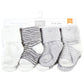Hudson Baby Unisex Baby Cotton Rich Newborn And Terry Socks, Gray Stripe 8 Pack, 0-6 Months
