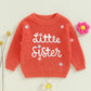 Amnnchya Toddler Infant Baby Girl Knit Sweater Big Sister Little Sister Matching Outfits Long Sleeve Pullover Sweatshirt (Orange