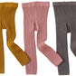 3 Pack Girls Toddler Baby Basic Ribbed Sweater And Leggings Footless Tights Kids Little Girls Dress Bottom Top Pants (Yellow Pin