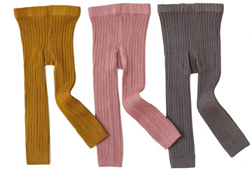 3 Pack Girls Toddler Baby Basic Ribbed Sweater And Leggings Footless Tights Kids Little Girls Dress Bottom Top Pants (Yellow Pin